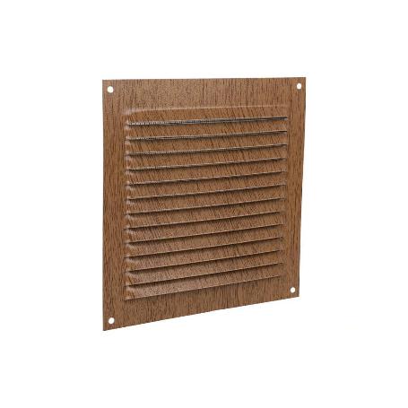 REJILLA DE VENTILACIÓN ALUMINIO MADERA CON MOSQUITERA 15 X 15 CM VENTA UNITARIA