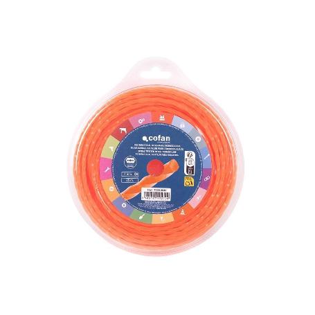 HILO HELICOIDAL DE NYLON PARA DESBROZADORA 25 M X 4 MM