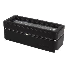 CAJA GUARDA RELOJES 5 UDS PIEL NEGRA