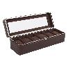 CAJA GUARDA RELOJES 6 UDS PIEL MARRÓN