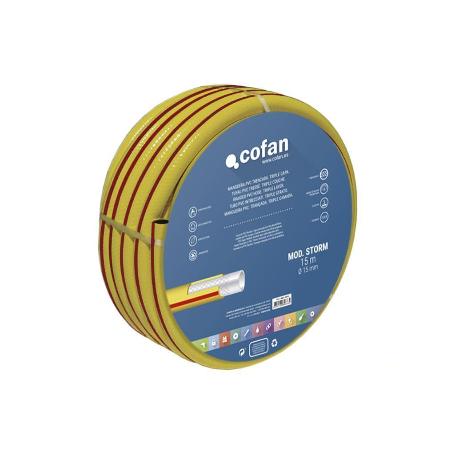 MANGUERA PVC MODELO STORM 3C TRENZADA Ø15X50 M