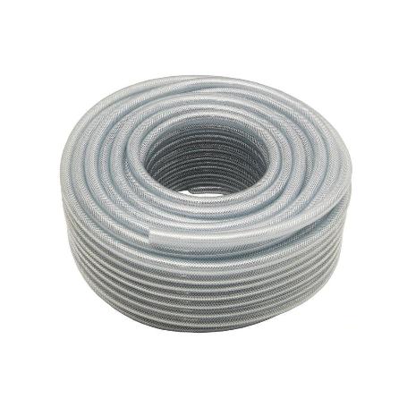 MANGUERA PVC CRISTAL C/REFUERZO 6X12 MM/100M