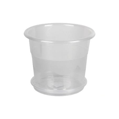 MACETA ORQUIDEA TRANSPARENTE 23.5X20+ PLATO 20CM VENTA UNITARIA