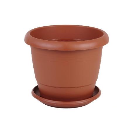 MACETA MARRON MODELO GARDENIA 22X18+PLATO18.5CM VENTA UNITARIA