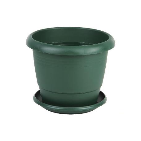 MACETA VERDE MODELO GARDENIA 22X18+PLATO18.5CM   CAJA 12 UNID.
