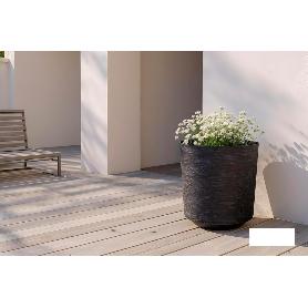 MACETA O MACETERO GAMA TEXTIL COLOR NEGRO PP Ø 285 X 316 MM 16 L   CAJA 4 UNID.