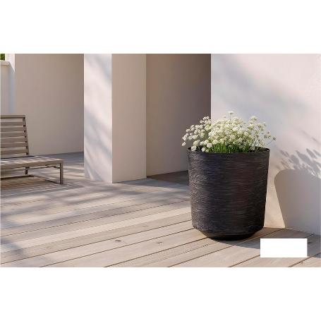 MACETA O MACETERO GAMA TEXTIL COLOR NEGRO PP Ø 285 X 316 MM 16 L   CAJA 4 UNID.