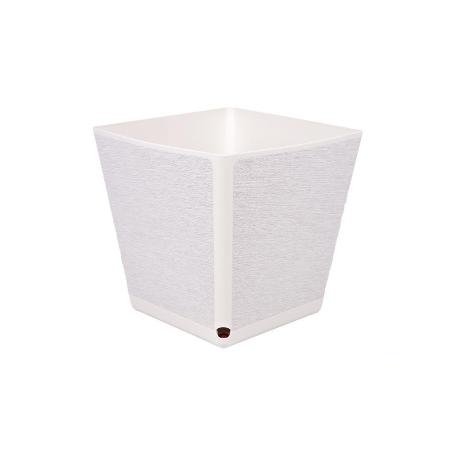 MACETA O MACETERO GAMA TEXTIL CUADRADA COLOR BLANCO PP 180 X 180 X 180 MM 3,7 L   CAJA 4 UNID.