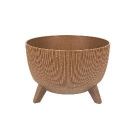 MACETA CON PATAS Y FILTRO DE DRENAJE COLOR MARRÓN WPC Ø 395 X 255 MM 21 L VENTA UNITARIA
