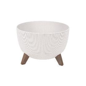 MACETA CON PATAS Y FILTRO DE DRENAJE COLOR BLANCO WPC Ø 243 X 200 MM 5,1 L VENTA UNITARIA