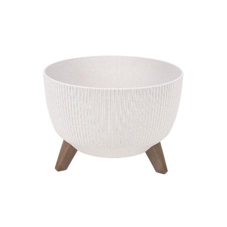 MACETA CON PATAS Y FILTRO DE DRENAJE COLOR BLANCO WPC Ø 290 X 230 MM 9,3 L VENTA UNITARIA