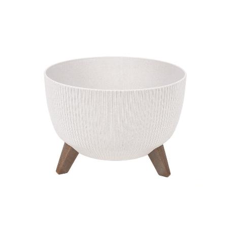 MACETA CON PATAS Y FILTRO DE DRENAJE COLOR BLANCO WPC Ø 395 X 255 MM 21 L VENTA UNITARIA