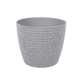 MACETA O MACETERO TRENZADA COLOR GRIS CLARO PP Ø 107 X 89 MM 0,5 L   CAJA 10 UNID.