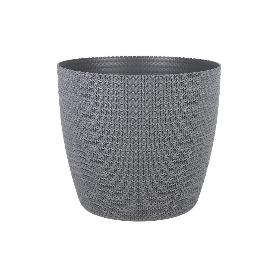 MACETA O MACETERO TRENZADA COLOR GRIS OSCURO PP Ø 255 X 221 MM 8,5 L VENTA UNITARIA