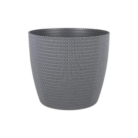 MACETA O MACETERO TRENZADA COLOR GRIS OSCURO PP Ø 359 X 315 MM 26,5 L VENTA UNITARIA
