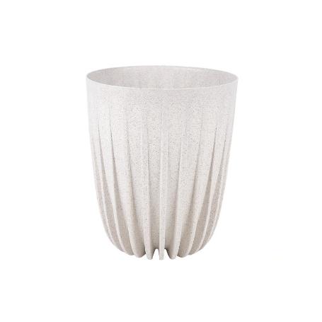 MACETA CON FILTRO DE DRENAJE A RAYAS COLOR BLANCO WPC Ø 190 X 226 MM 2,4 L VENTA UNITARIA