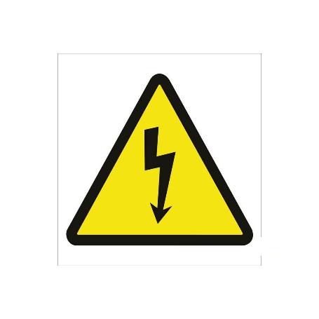 SEÑAL ADHESIVA 148X148 MM. RIESGO ELÉCTRICO. EL DISEÑO DE LA SEÑAL PUEDE VARIAR, PERO EN NINGÚN CASO SE VARIARÁ EL 
