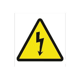 SEÑAL ADHESIVA 210X210 MM. RIESGO ELÉCTRICO. EL DISEÑO DE LA SEÑAL PUEDE VARIAR, PERO EN NINGÚN CASO SE VARIARÁ EL 