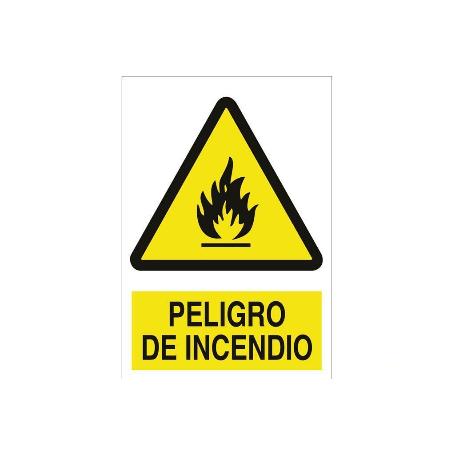 SEÑAL POLIESTIRENO 210X148 MM. PELIGRO DE INCENDIO