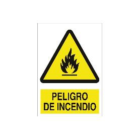 SEÑAL POLIESTIRENO 297X210 MM PELIGRO DE INCENDIO
