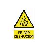 SEÑAL POLIESTIRENO 420X297 MM. PELIGRO DE EXPLOSIÓN