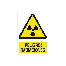 SEÑAL POLIESTIRENO 297X210 MM ¡PELIGRO! RADIACIONES