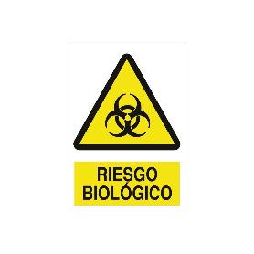 SEÑAL POLIESTIRENO 210X148 MM RIESGO BIOLÓGICO