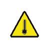 SEÑAL ADHESIVA 105X105 MM. PELIGRO ALTA TEMPERATURA
