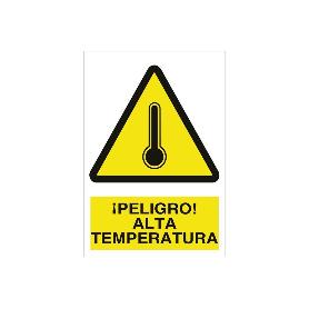 SEÑAL POLIESTIRENO 210X148 MM. ¡PELIGRO! ALTA TEMPERATURA