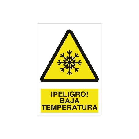 SEÑAL POLIESTIRENO 297X210 MM ¡PELIGRO! BAJA TEMPERATURA
