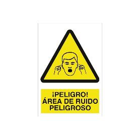 SEÑAL POLIESTIRENO 297X210MM ¡PELIGRO! ÁREA DE RUIDO PELIGROSO