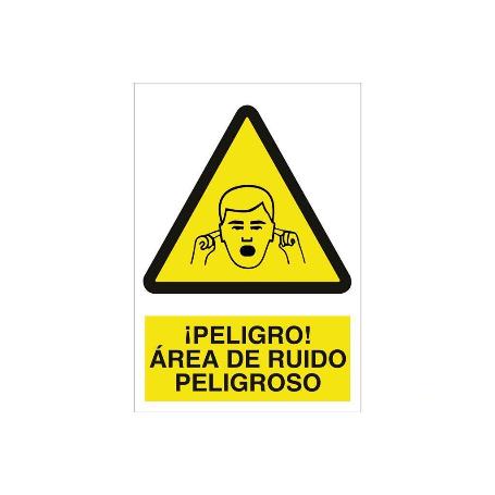SEÑAL POLIESTIRENO 420X297MM. ¡PELIGRO! ÁREA DE RUIDO PELIGROSO