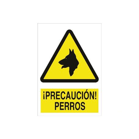 SEÑAL POLIESTIRENO 297X210MM. ¡PRECAUCIÓN! PERROS