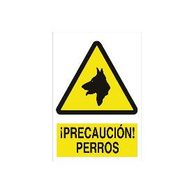 SEÑAL POLIESTIRENO 420X297MM. ¡PRECAUCIÓN! PERROS