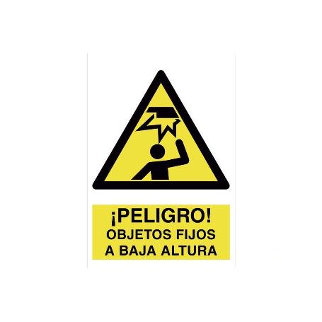 SEÑAL POLIESTIRENO  210X148MM. ¡PELIGRO! OBJETOS FIJOS A BAJA ALTURA