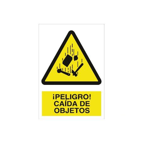 SEÑAL POLIESTIRENO 210X148MM. ¡PELIGRO! CAÍDA DE OBJETOS