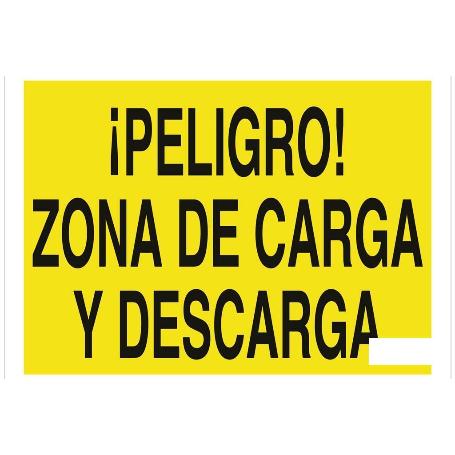 SEÑAL POLIESTIRENO 297X210MM. ¡PELIGRO! ZONA DE CARGA Y DESCARGA
