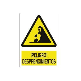 SEÑAL POLIESTIRENO 297X210 MM. ¡PELIGRO! DESPRENDIMIENTOS