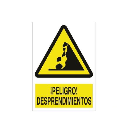 SEÑAL POLIESTIRENO 297X210 MM. ¡PELIGRO! DESPRENDIMIENTOS