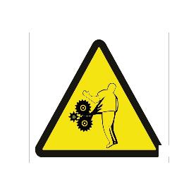 SEÑAL ADHESIVA 105X105MM. PELIGRO ATRAPAMIENTOS
