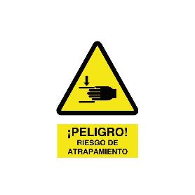 SEÑAL POLIESTIRENO 297X210 MM. ¡PELIGRO! RIESGO DE ATRAPAMIENTO