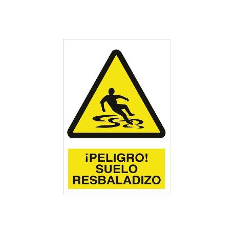 SEÑAL POLIESTIRENO 297X210 MM. ¡PELIGRO! SUELO RESBALADIZO