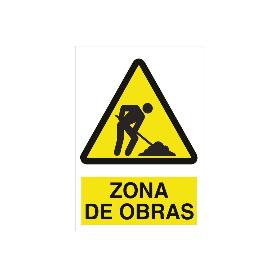 SEÑAL POLIESTIRENO 420X297MM. ZONA DE OBRAS