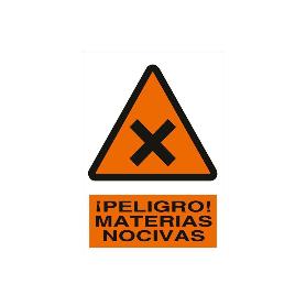 SEÑAL POLIESTIRENO 297X210 MM. ¡PELIGRO! MATERIAS NOCIVAS