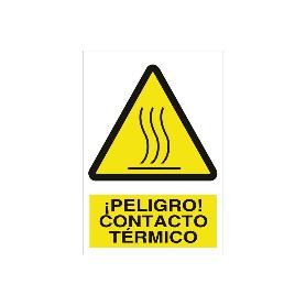 SEÑAL POLIESTIRENO 420X297MM. ¡PELIGRO! CONTACTO TÉRMICO