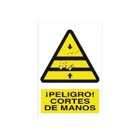 SEÑAL ADHESIVA 148X105MM. ¡PELIGRO! CORTES DE MANOS