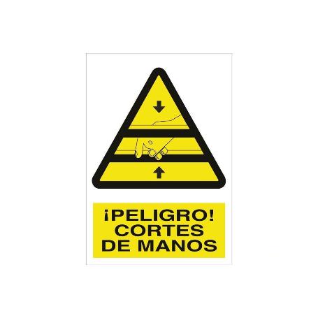 SEÑAL ADHESIVA 148X105MM. ¡PELIGRO! CORTES DE MANOS