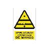 SEÑAL ADHESIVA 148X105MM. ¡PELIGRO! CORTES DE MANOS