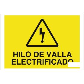 SEÑAL POLIESTIRENO 297X210MM. HILO DE VALLA ELECTRIFICADO