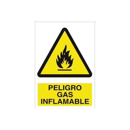 SEÑAL POLIESTIRENO 297X210 MM. PELIGRO GAS INFLAMABLE